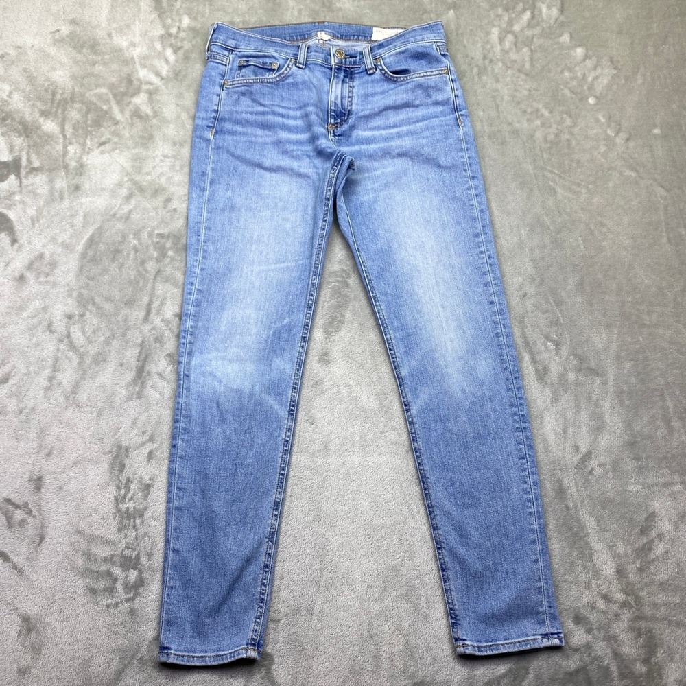 Rag Bone Ankle Skinny Jeans Medium Wash Distressed Denim Size‎ 26 Fits 28"